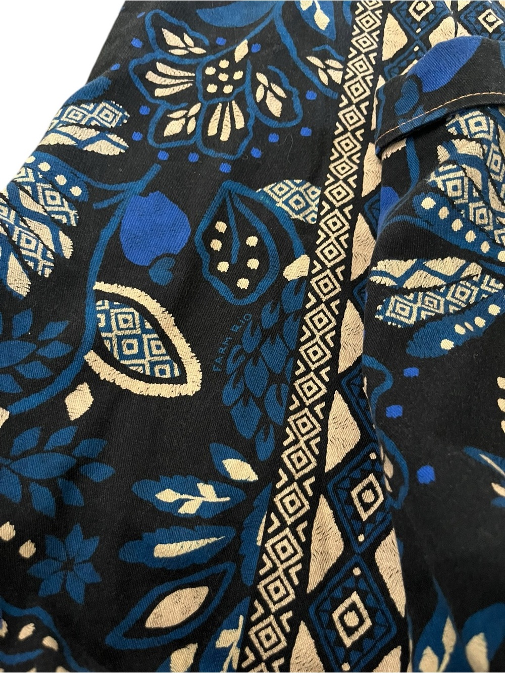 FARM Rio Macaw Forest Tropical Cotton Jumpsuit Black Blue Medium Anthropologie - Picture 11 of 16